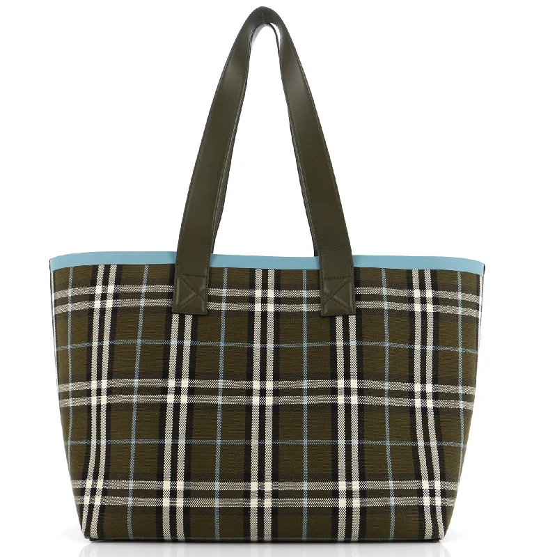 London Tote Check Canvas Medium