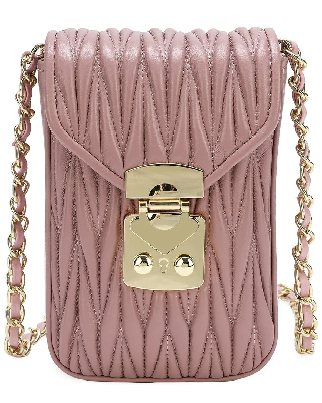 Tiffany & Fred Paris Quilted Leather Phone Bag