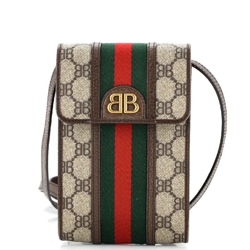 x Gucci The Hacker Project Web Phone Bag BB Coated Canvas