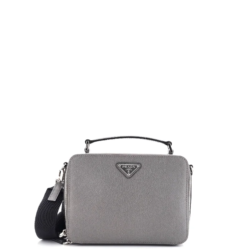 Brique Crossbody Bag Saffiano Leather Small