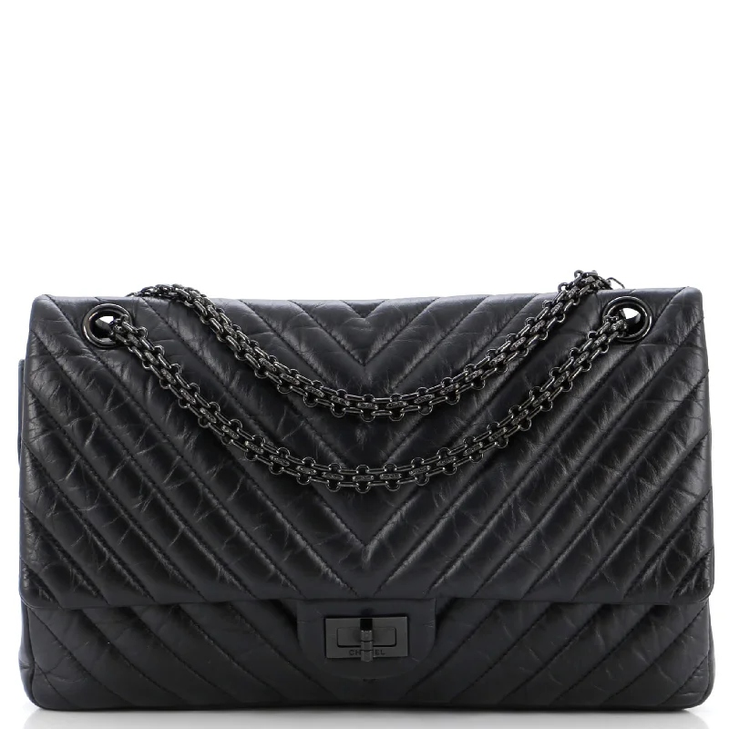 So Black Reissue 2.55 Flap Bag Chevron Aged Calfskin 226