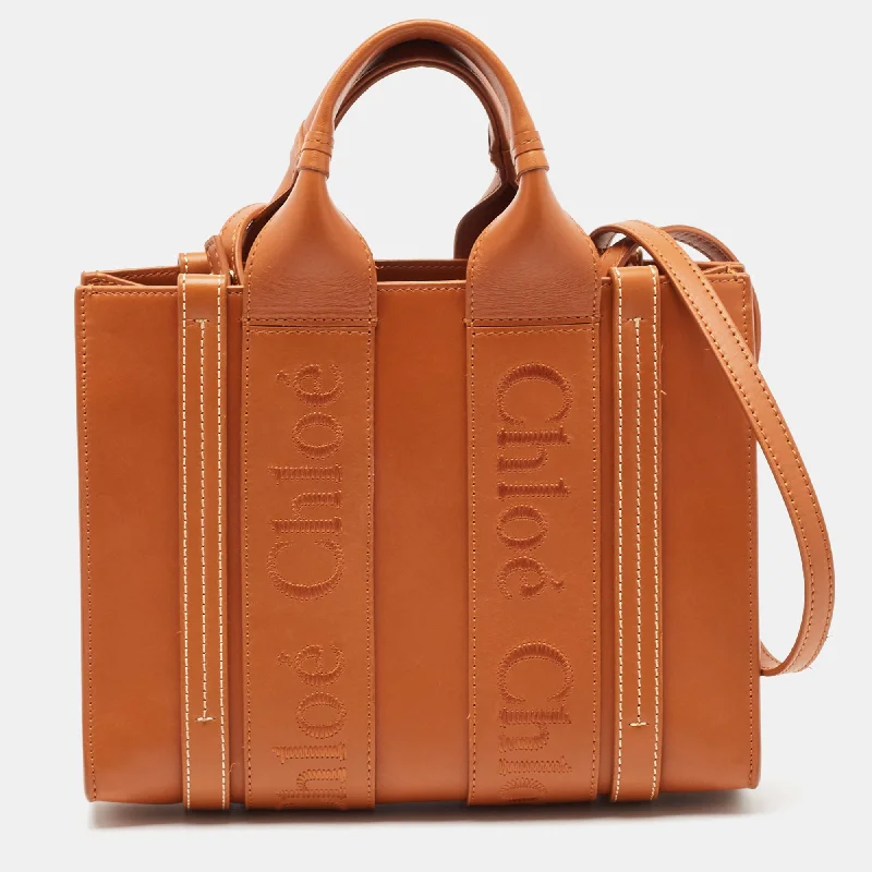 Chloe Brown Leather Small Woody Tote