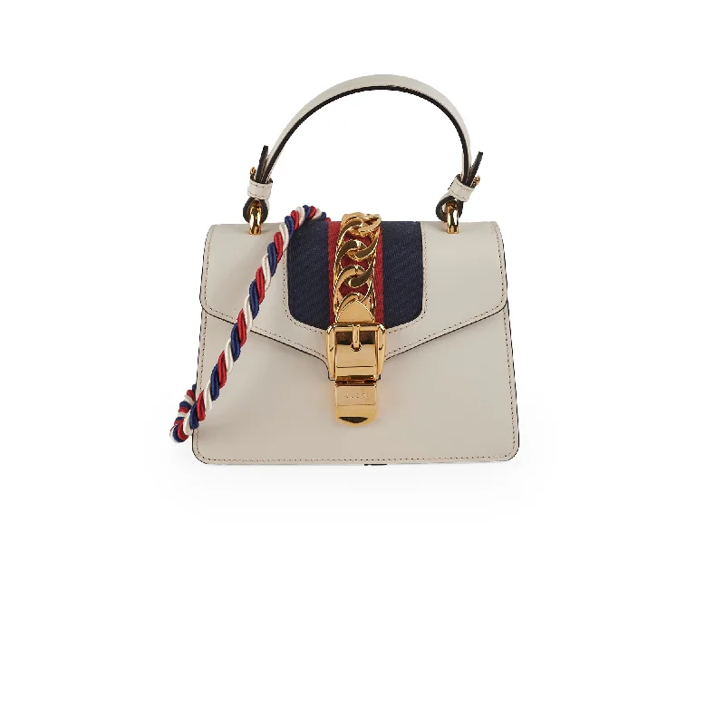 Gucci Small White Sylvie Top Handle