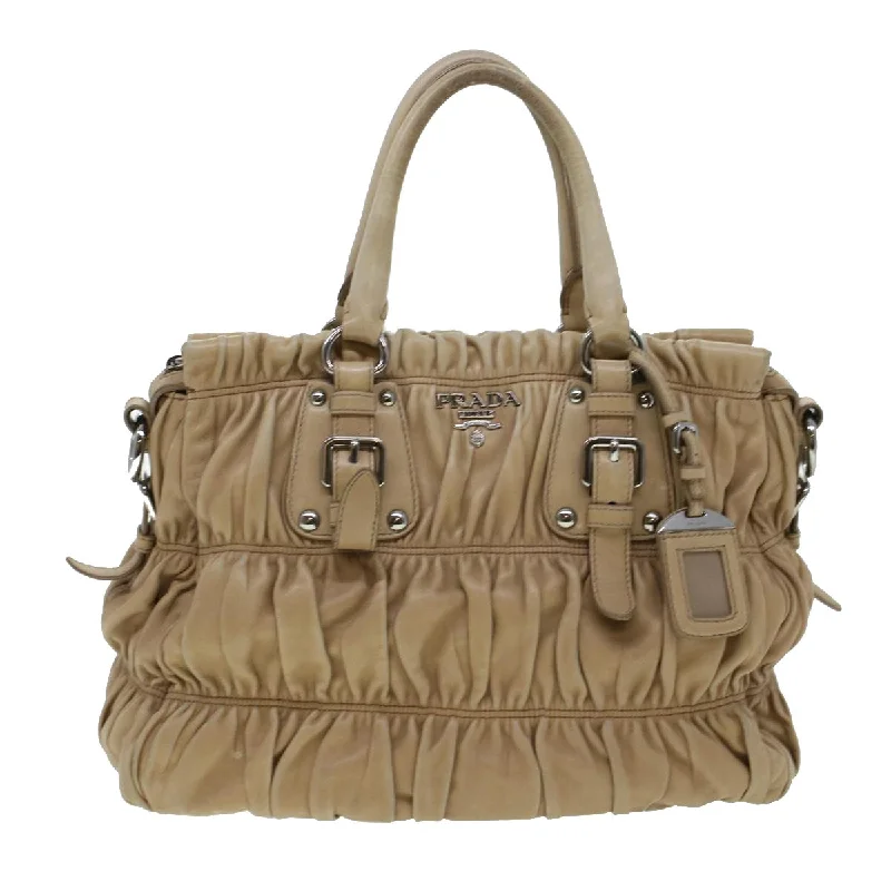 Prada Gaufre  Leather Shoulder Bag (Pre-Owned)