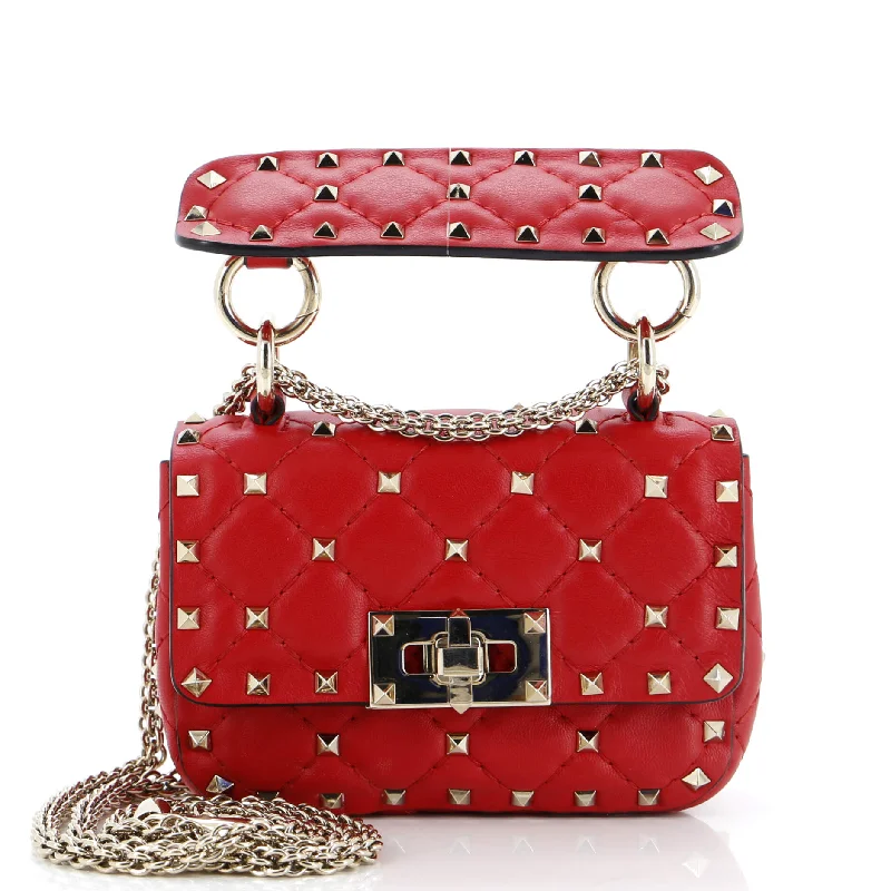 Rockstud Spike Flap Bag Quilted Leather Micro