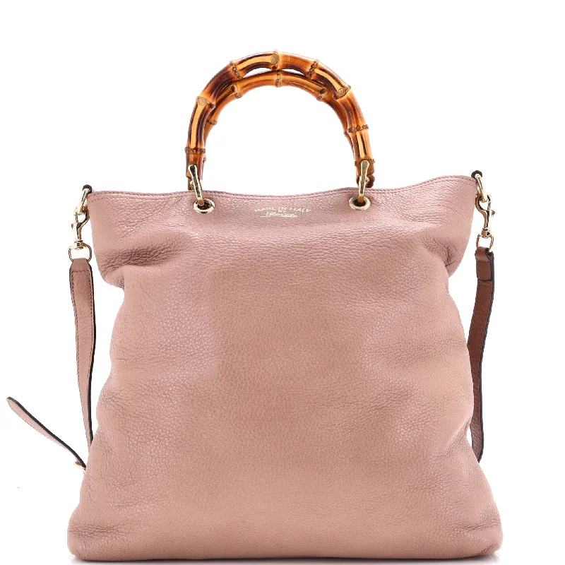 Bamboo Shopper Tote Leather Tall