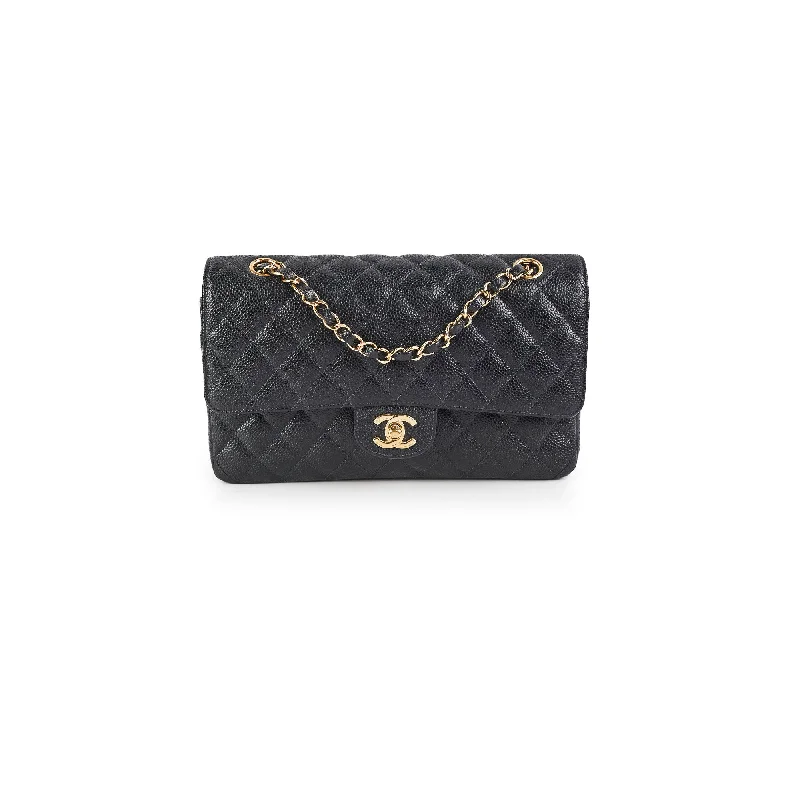 Chanel Medium/Large Classic Flap Caviar Black - Series 8