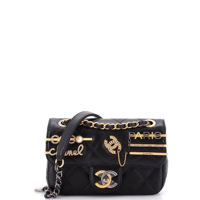 Coco Clips Flap Bag Embellished Quilted Lambskin Mini