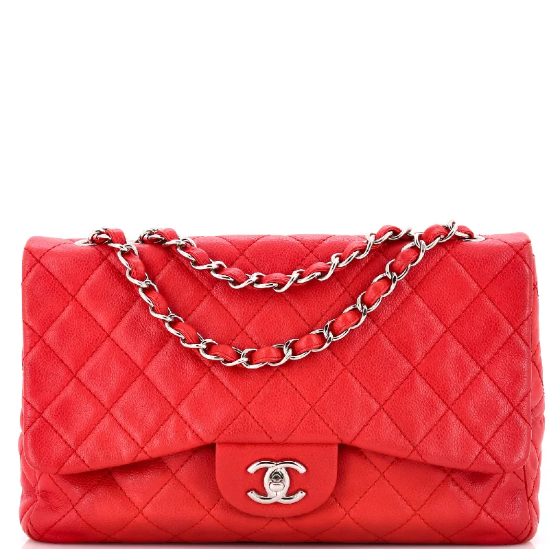 Classic Single Flap Bag Quilted Caviar Jumbo