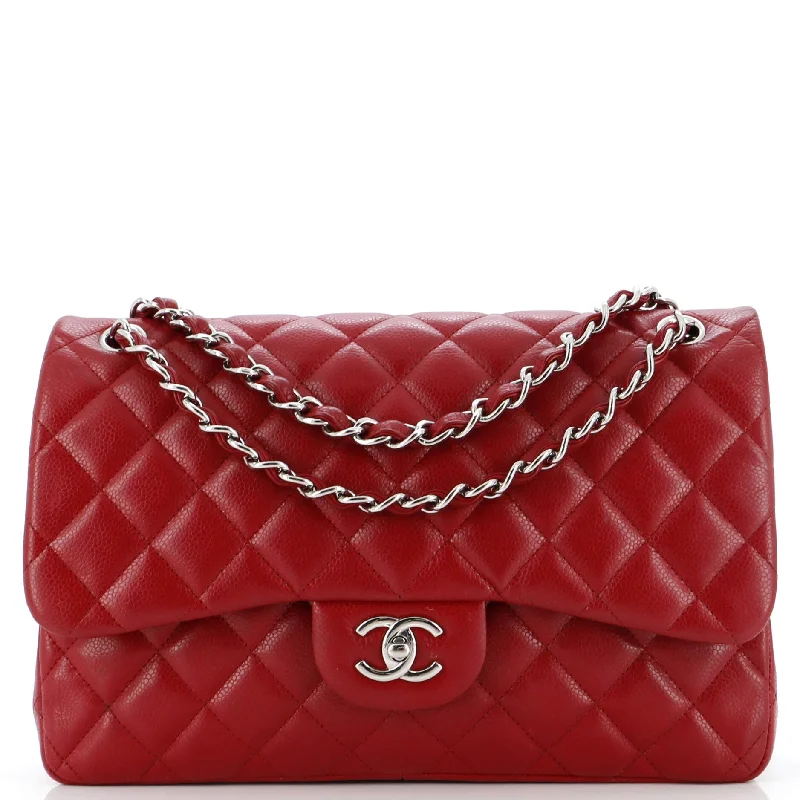 Classic Double Flap Bag Quilted Caviar Jumbo