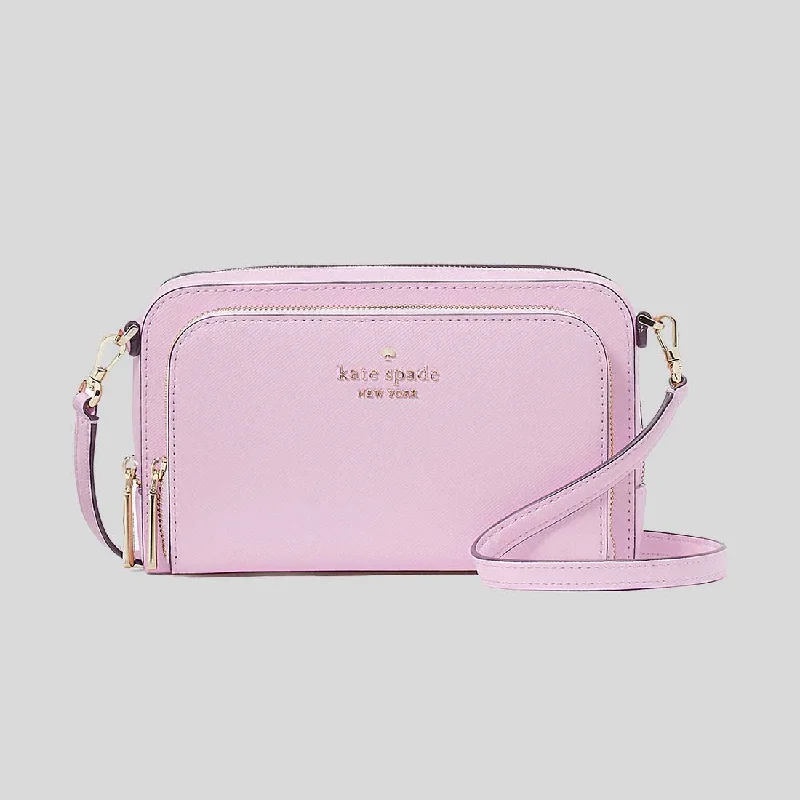 KATE SPADE Staci Dual Zip Around Crossbody Bag Berry Cream KG036