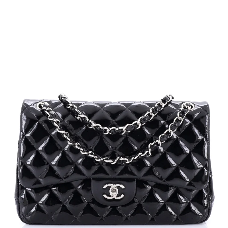 Classic Double Flap Bag Quilted Patent Jumbo