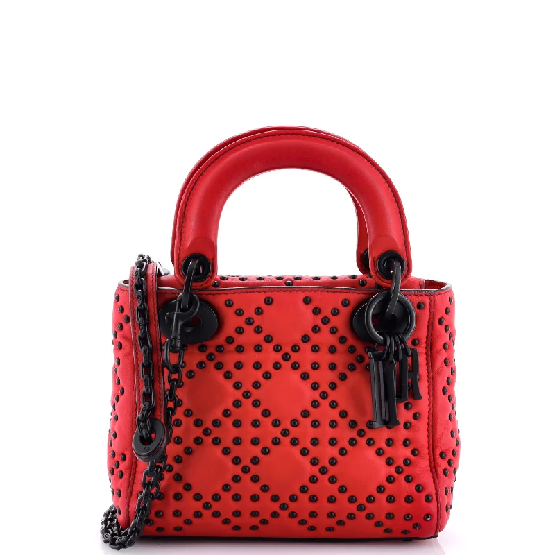 Lady Dior Chain Bag Cannage Studded Calfskin Mini