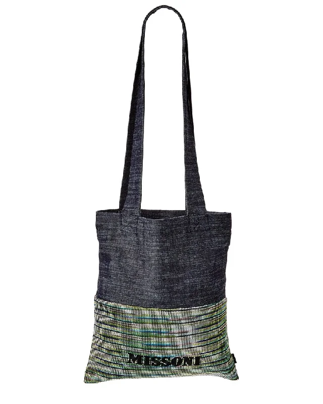 Missoni Logo Denim Tote