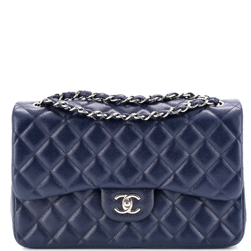 Classic Double Flap Bag Quilted Caviar Jumbo