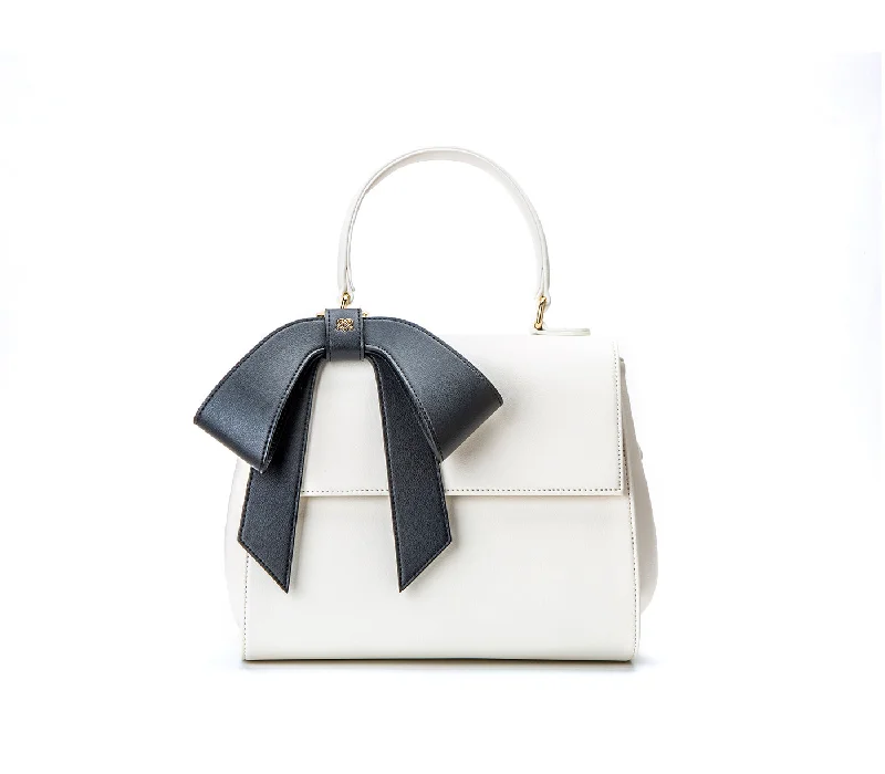 Cottontail - White+Black Vegan Leather Bag