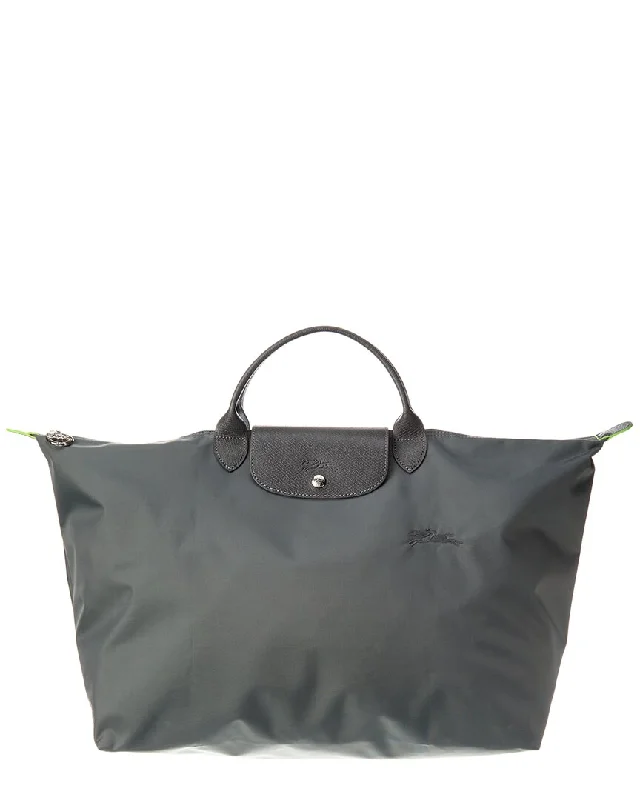 Longchamp Le Pliage Green Small Canvas & Leather Travel Bag