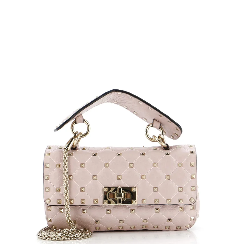 Rockstud Spike Flap Bag Quilted Leather Small