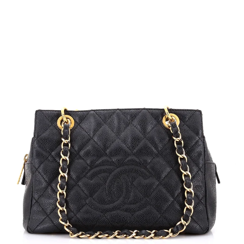 Petite Timeless Tote Quilted Caviar