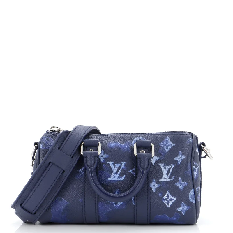 Keepall Bandouliere Bag Limited Edition Monogram Ink Watercolor Leather XS