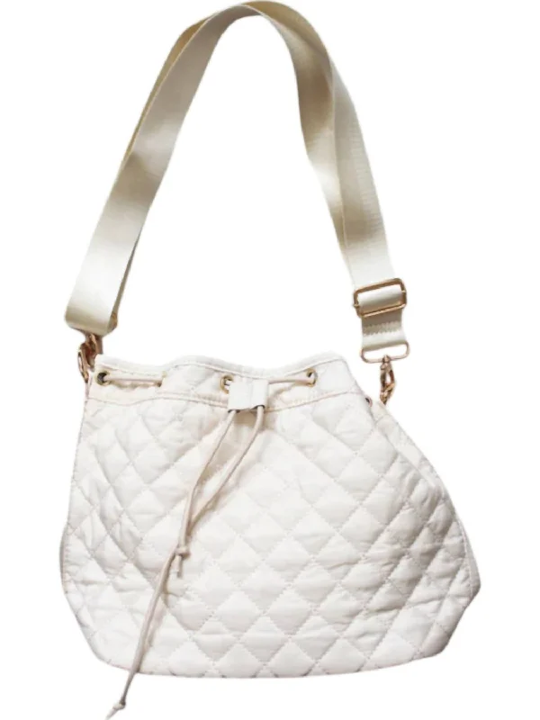 Natalia Quilted Crossbody Bag In Cream