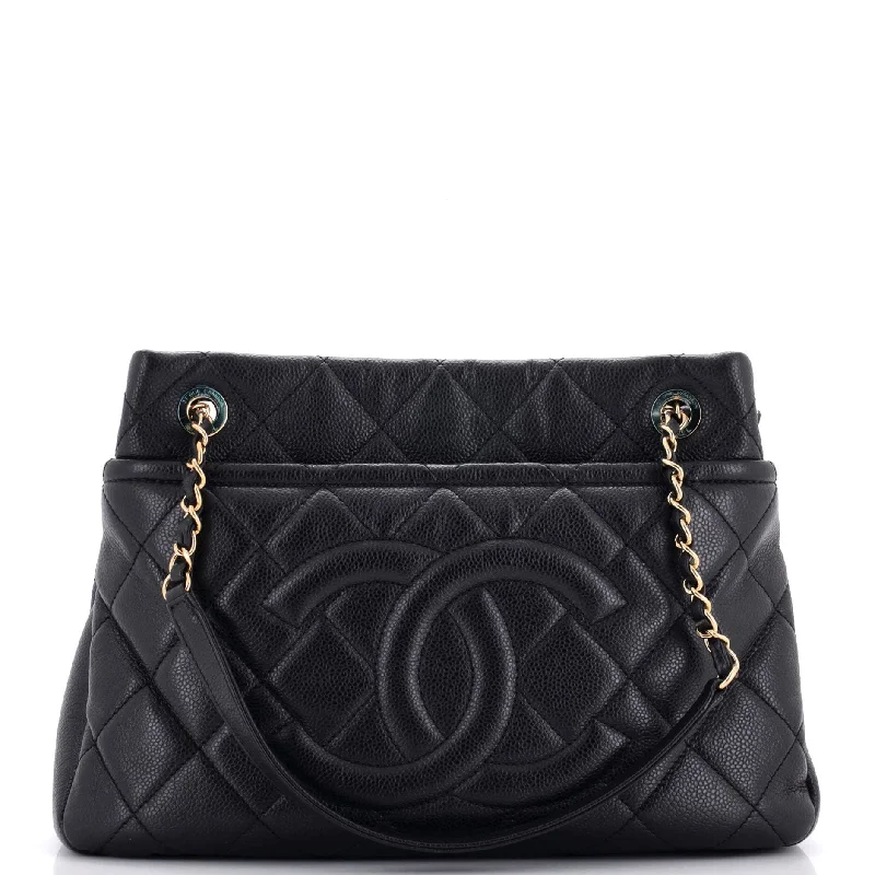 Timeless CC Soft Tote Quilted Caviar Medium