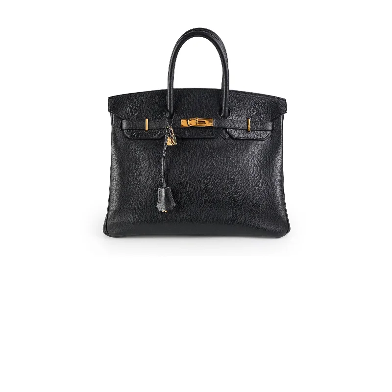 Hermes Birkin 35 Ardennes Black GHW - C Square Stamp