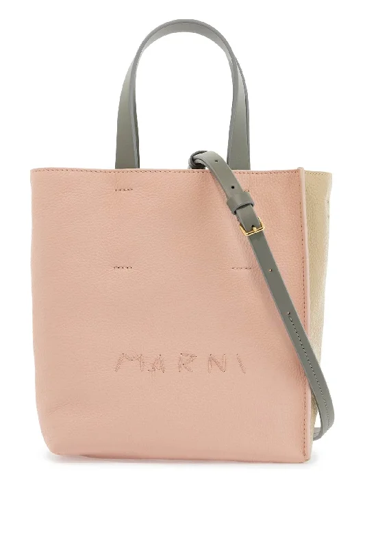 Marni Women's pink And  Calfskin Shopping Bag With  Handles