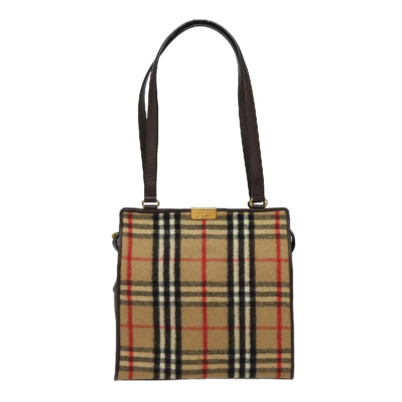 Burberry Nova Check  Wool Shoulder Bag (Pre-Owned)