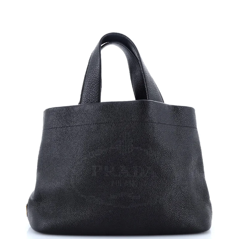 Logo Tote Perforated Leather Medium