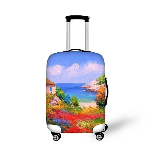 Travel Rolling Luggage Cover Painting Printed Protector Fits 18-32 Inch Suitcase