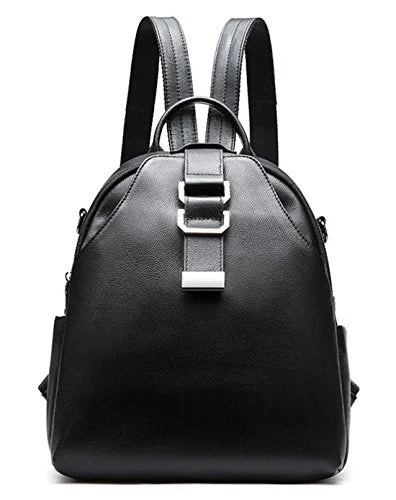 Saierlong Ladies Designer Womens Black First Layer Of Leather Daily Casual Backpack