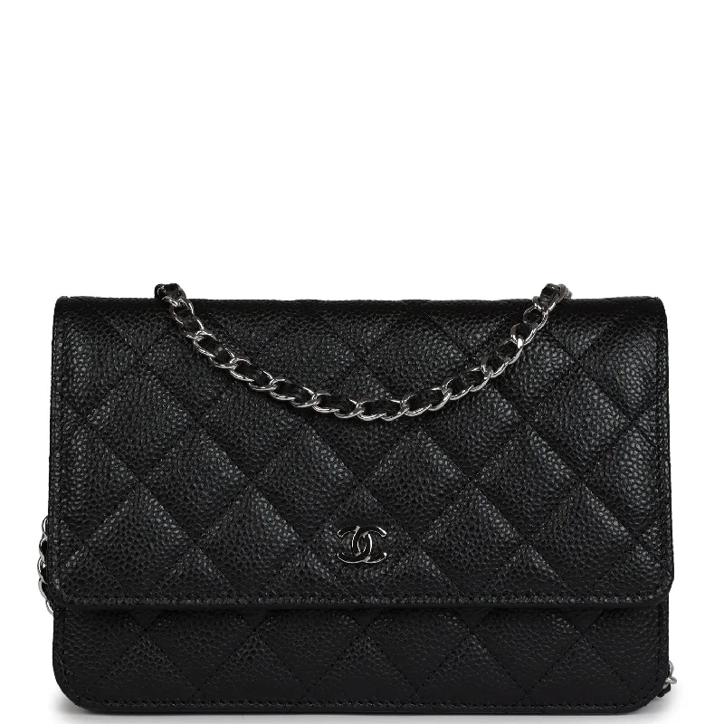 Chanel Wallet On Chain WOC Black Caviar Silver Hardware