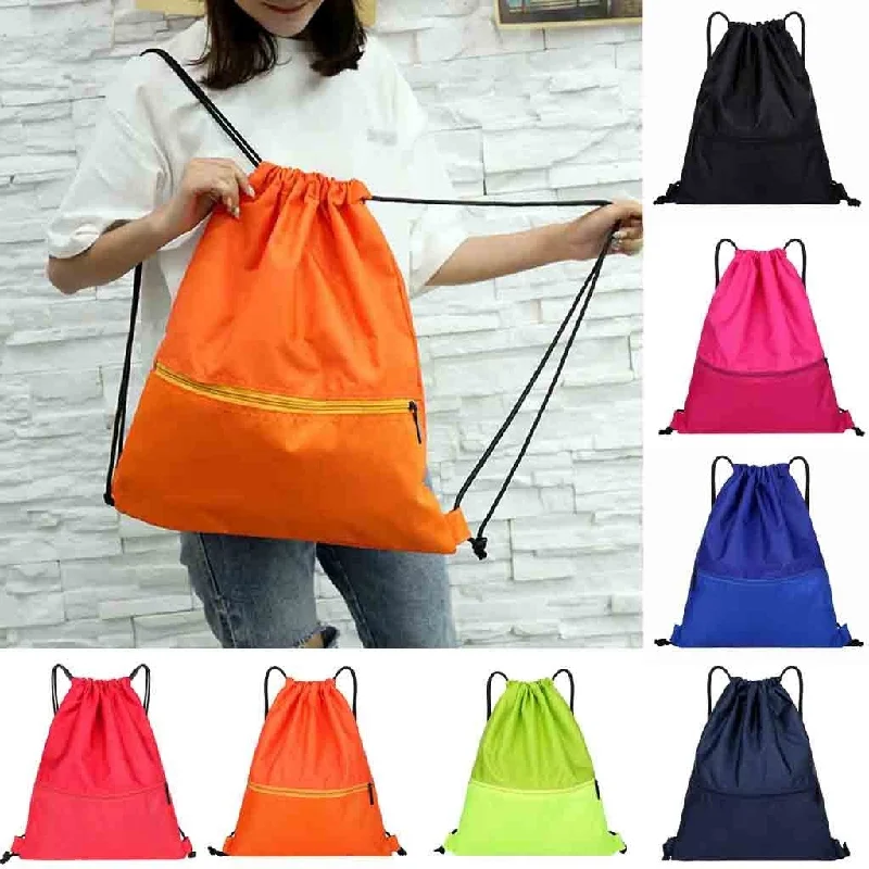 Beach Bag Outdoor Fitness Sport Bag Bundle Pocket Unisex Drawstring Bag Backpack