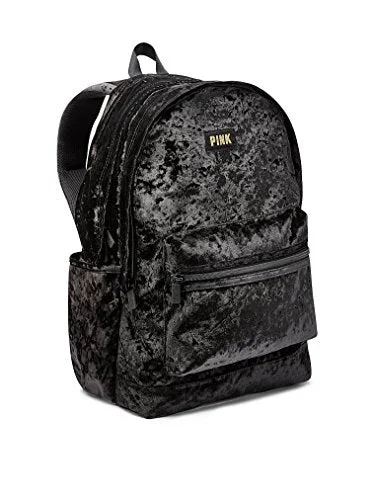 Victoria'S Secret Pink Velvet Campus Backpack Black