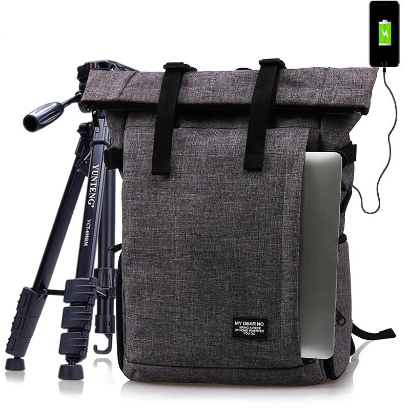 Photo Multi-Functional Waterproof Polyester Dslr Camera Shoulders Backpack Soft Padded Bag Fit