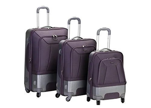 Rockland Luggage Rome Polycarbonate 3 Piece Luggage Set, Lavender, One Size