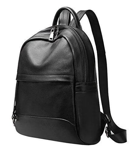 Saierlong Ladies Designer Womens Black First Layer Of Leather Daily Casual Backpack