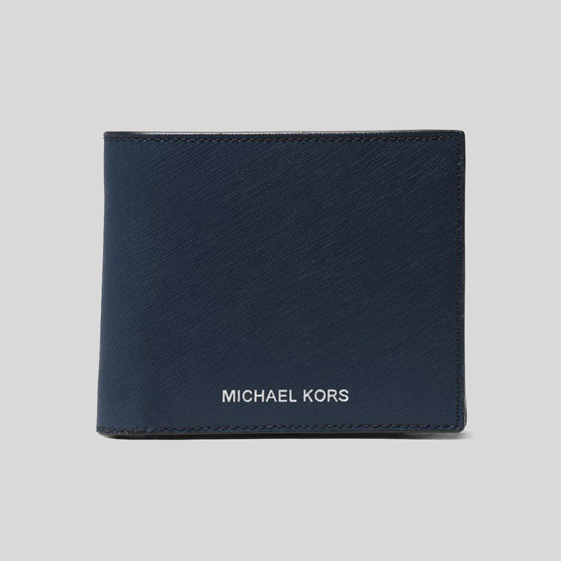 MICHAEL KORS Harrison Saffiano Leather Billfold Wallet With Coin Pocket Navy RS-36S4LHRF3L