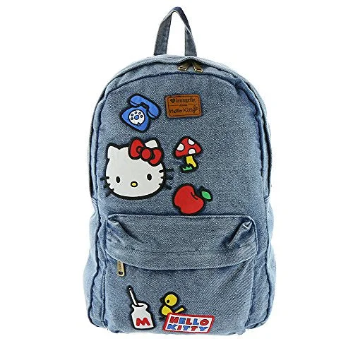 Loungefly Hello Kitty Icon Patch Backpack Denim-Multi