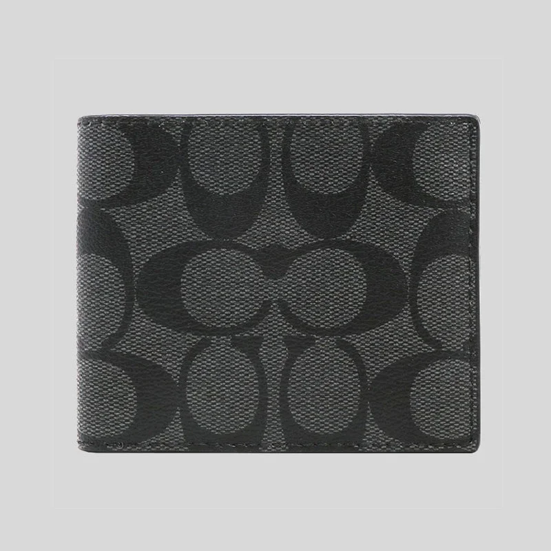 Coach ID Billfold Wallet In Signature Canvas Black RS-F66551