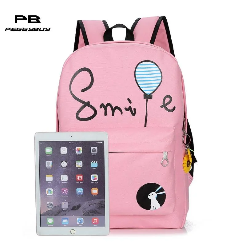 10pcs/Set Oxford Waterproof Backpack Cute Printed Zipper Bag School for Women Travel Bag Luggage