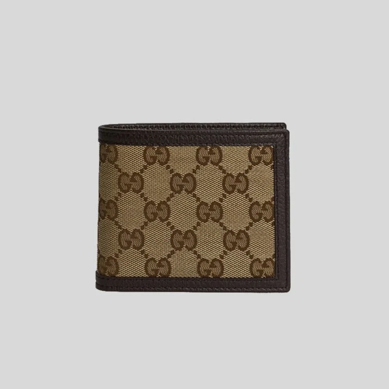 GUCCI Men's Signature Bifold Wallet Brown RS-260987