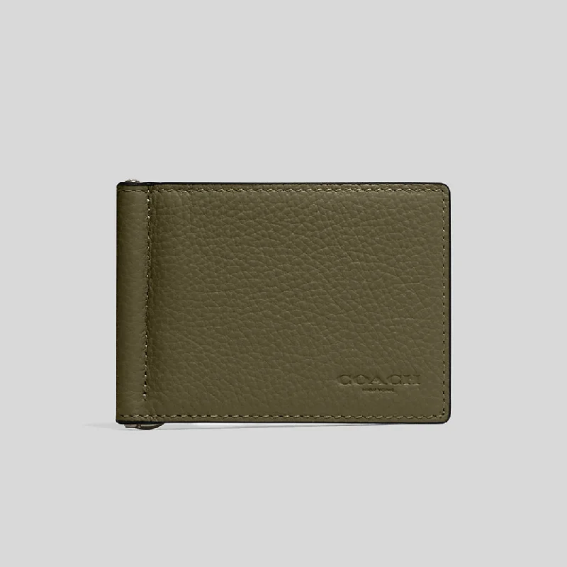 Coach Slim Money Clip Billfold Wallet Olive Drab RS-CH090