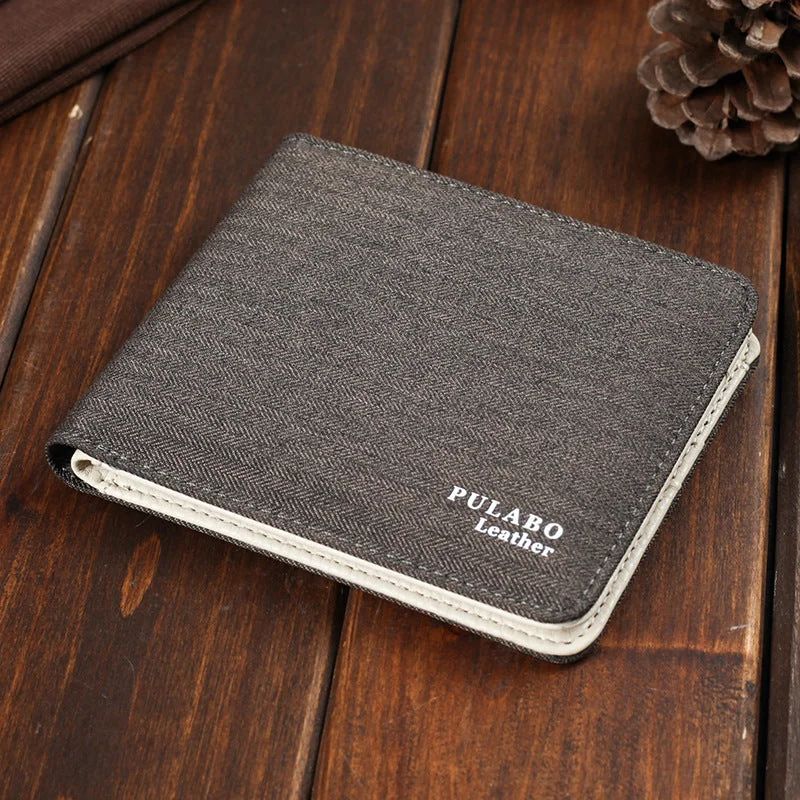 2017 Hot Selling! Mens Short Denim Fabric Wallet Best Soft Canvas Purse Bifold Fashion Ultra-thin Male Wallet Casual Money Bag