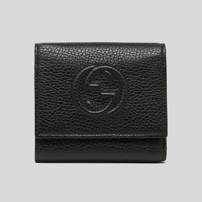 Gucci Soho Small Leather Trifold Wallet Black RS-598207