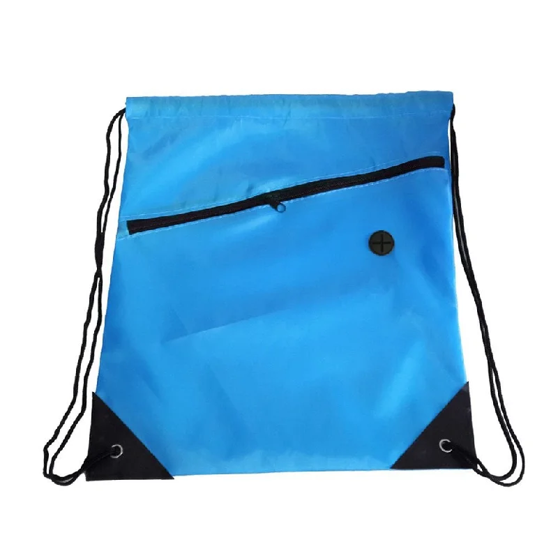 Universal Drawstring Bag Schoolbag Backpack Pe Gym Sports Swim Bag With Zipper