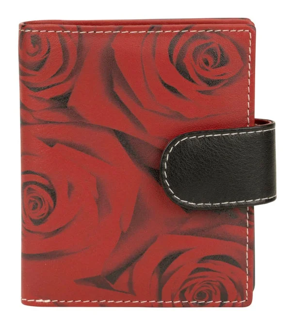 Franco Bonini - 2905 Small Tab ladies leather wallet - Rose Print