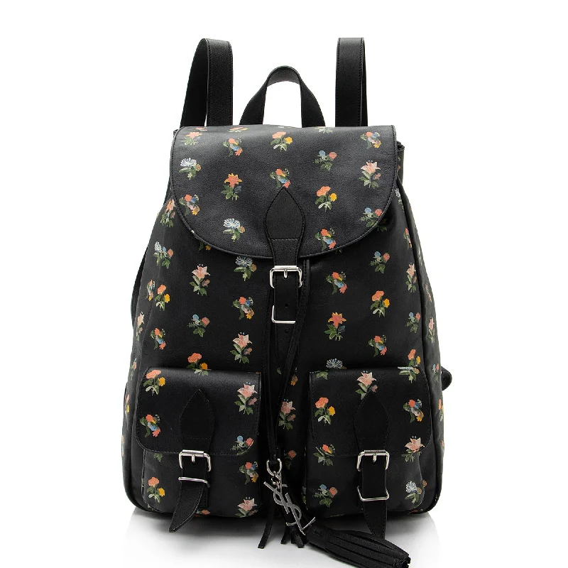 Saint Laurent Leather Prairie Floral Festival Backpack