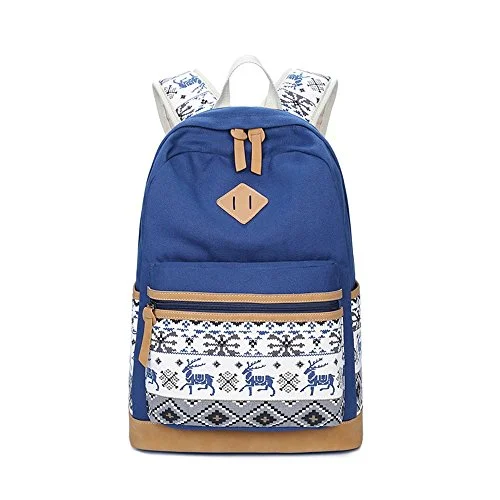 S Kaiko Horse Pattern Canvas Backpack Casual Daypacks School Backpack For Women And Men Laptop